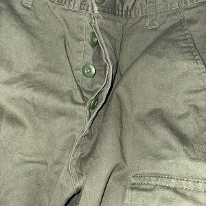 Olive Green Button-Fly Pants